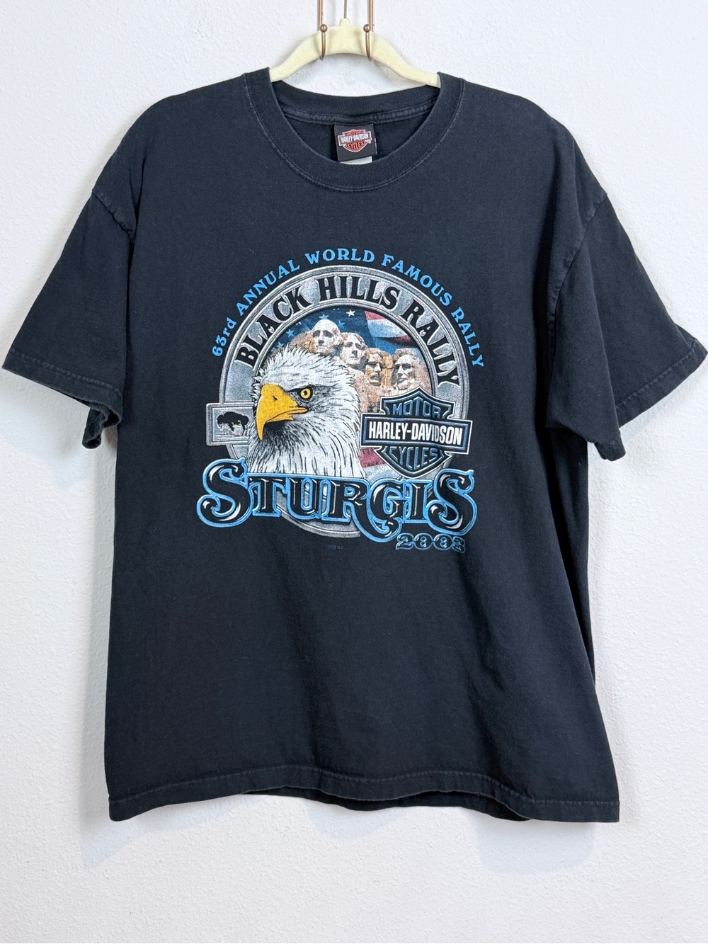 Harley-Davidson Black Sturgis Eagle Black Hills Rally Graphic Tee 2003 XL